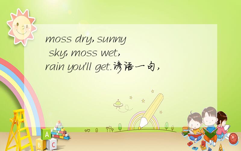 moss dry,sunny sky;moss wet,rain you'll get.谚语一句,