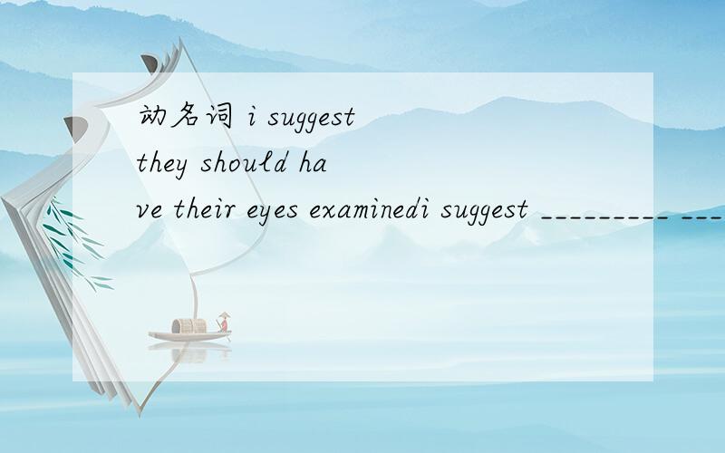 动名词 i suggest they should have their eyes examinedi suggest _________ ___________ their eyes examined