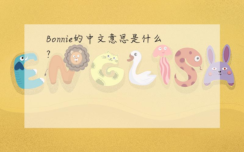 Bonnie的中文意思是什么?