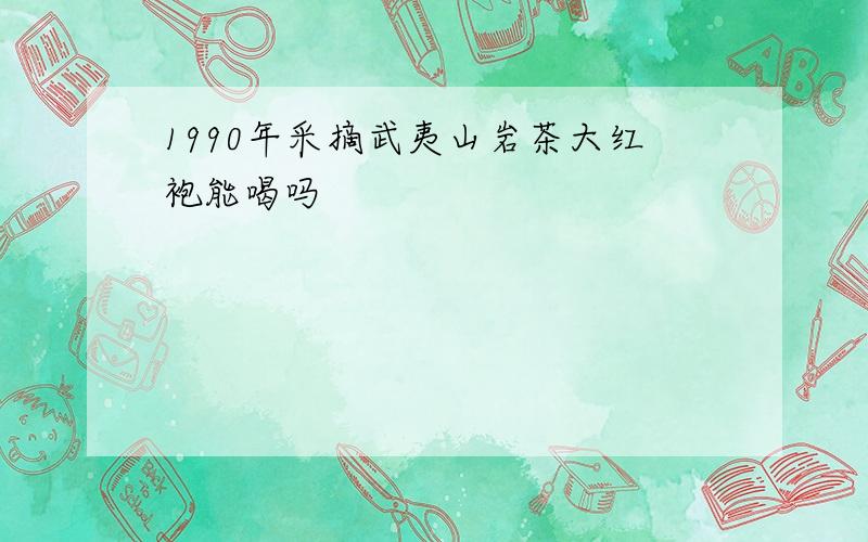 1990年采摘武夷山岩茶大红袍能喝吗