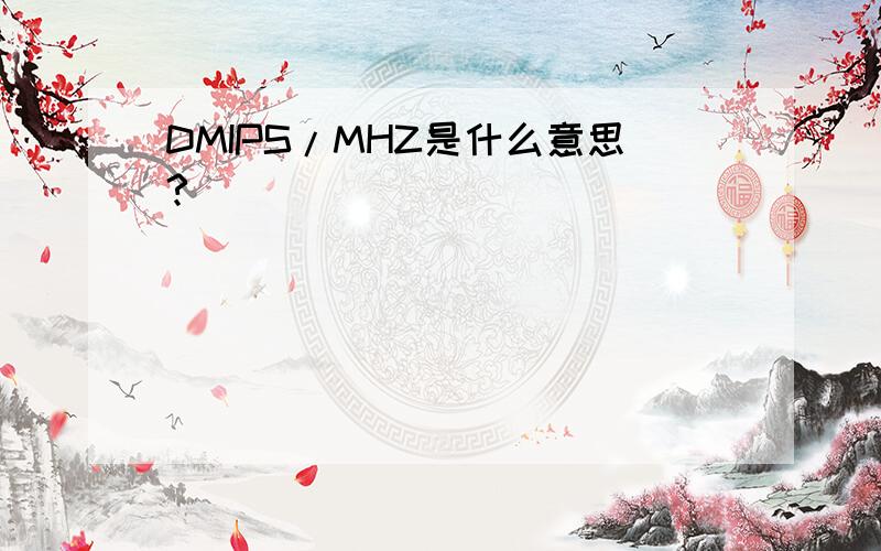 DMIPS/MHZ是什么意思?