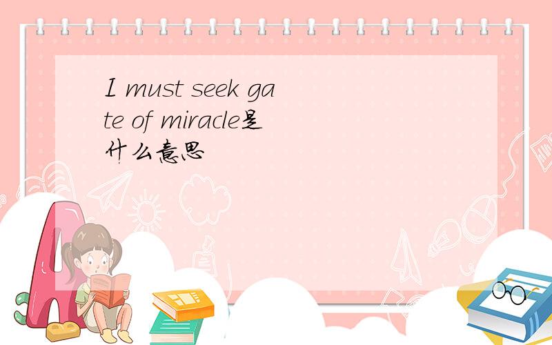I must seek gate of miracle是什么意思