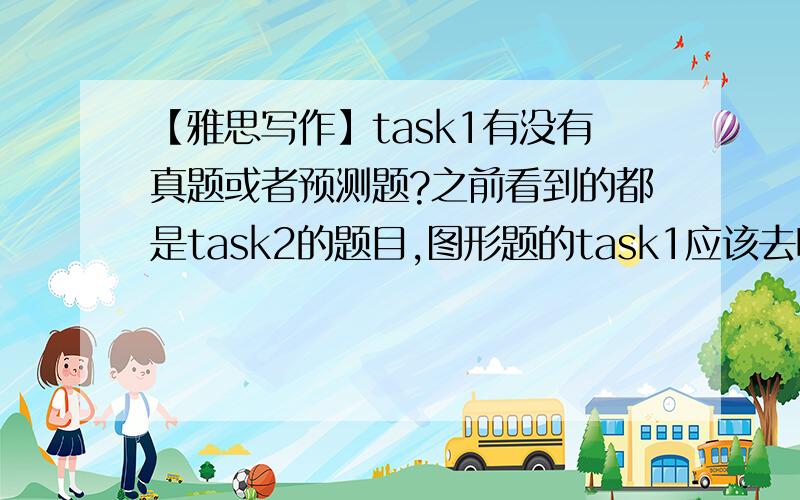 【雅思写作】task1有没有真题或者预测题?之前看到的都是task2的题目,图形题的task1应该去哪里找呢?