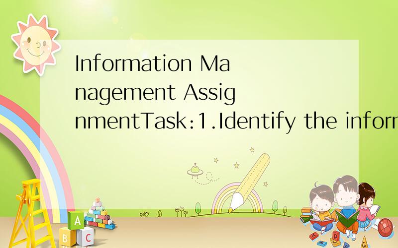 Information Management AssignmentTask:1.Identify the information management systems used in FedEx,which helps the organisation to deal in its courier service effectivetly.2.How the information management system helps FedEx to manage their services ef