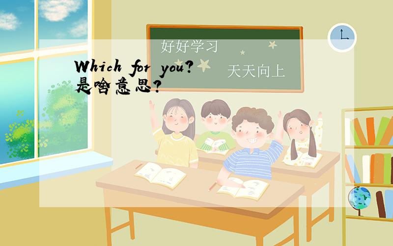 Which for you?是啥意思?