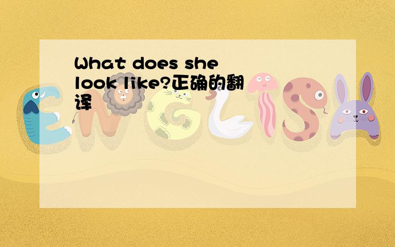 What does she look like?正确的翻译