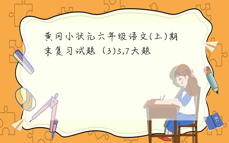 黄冈小状元六年级语文(上)期末复习试题（3)5,7大题