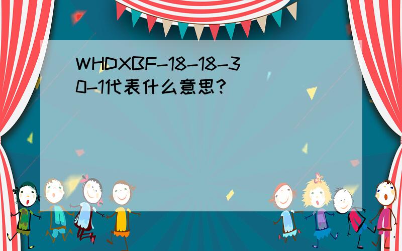 WHDXBF-18-18-30-1代表什么意思?