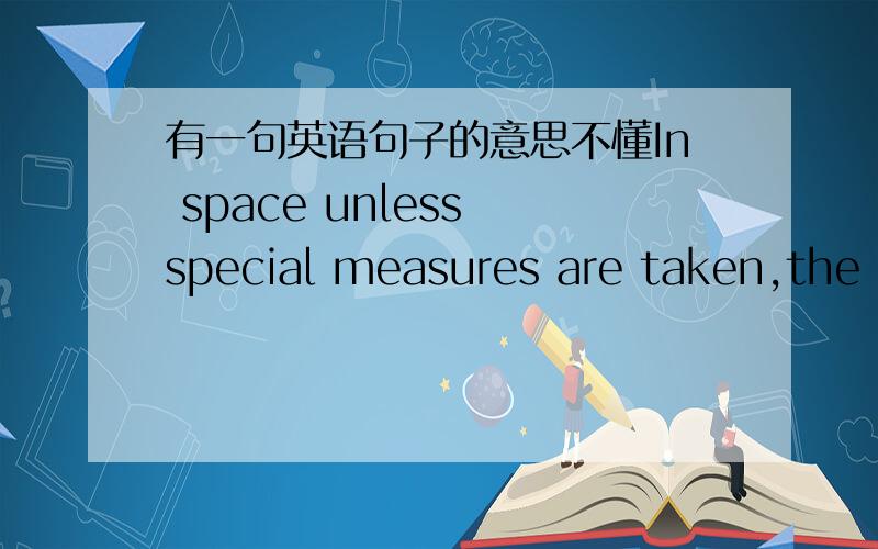 有一句英语句子的意思不懂In space unless special measures are taken,the heat inside the spacesuit would make the conditions difficult.