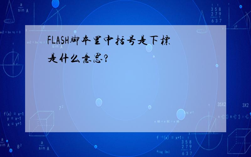 FLASH脚本里中括号是下标是什么意思?