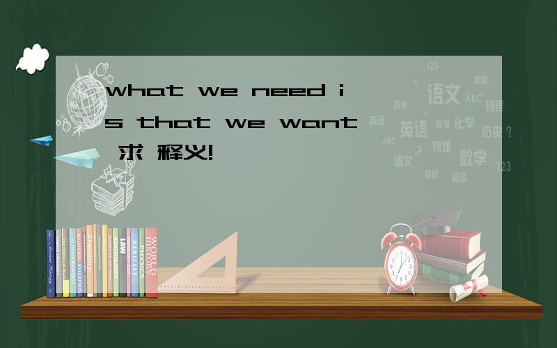 what we need is that we want 求 释义!