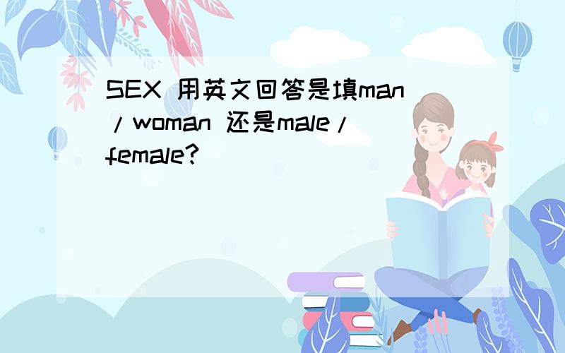 SEX 用英文回答是填man/woman 还是male/female?