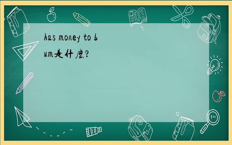 has money to bum是什麽?