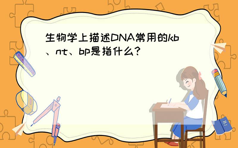 生物学上描述DNA常用的kb、nt、bp是指什么?