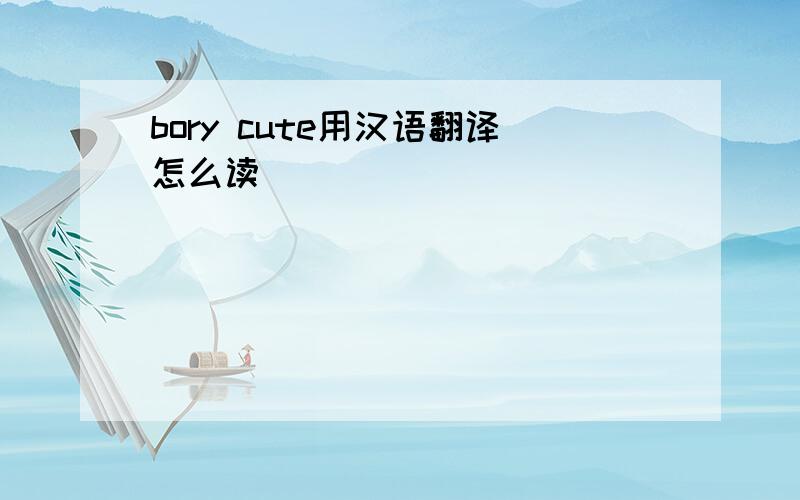 bory cute用汉语翻译怎么读