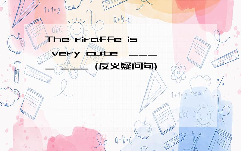 The riraffe is very cute,____ ___ (反义疑问句)