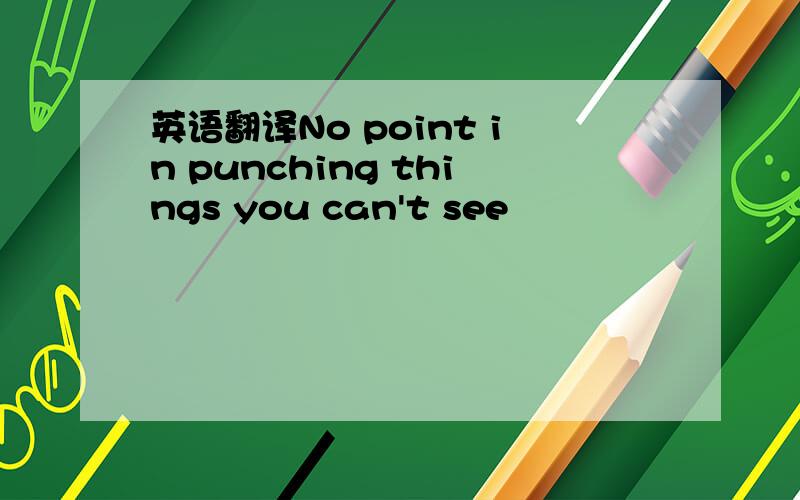 英语翻译No point in punching things you can't see