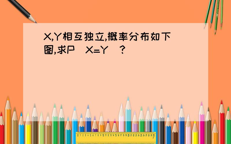 X,Y相互独立,概率分布如下图,求P（X=Y）?
