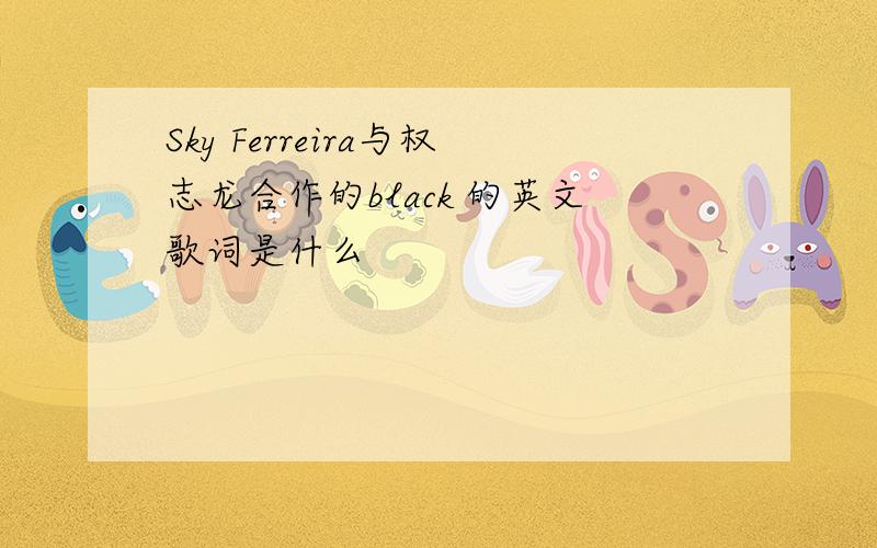 Sky Ferreira与权志龙合作的black 的英文歌词是什么