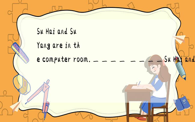 Su Hai and Su Yang are in the computer room.____ ____Su Hai and Su Yang?