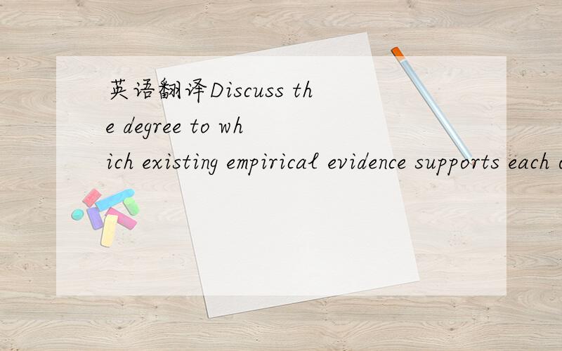 英语翻译Discuss the degree to which existing empirical evidence supports each of the three forms of the EMH