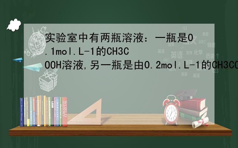 实验室中有两瓶溶液：一瓶是0.1mol.L-1的CH3COOH溶液,另一瓶是由0.2mol.L-1的CH3COONa溶液和0.2mol.L-1的盐酸等体积混合而成的溶液（混合时忽视溶液的体积变化）.下列关于两溶液的c(H+)相对大小的叙