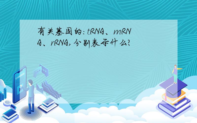 有关基因的：tRNA、mRNA、rRNA,分别表示什么?