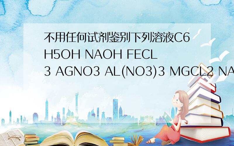 不用任何试剂鉴别下列溶液C6H5OH NAOH FECL3 AGNO3 AL(NO3)3 MGCL2 NANO3