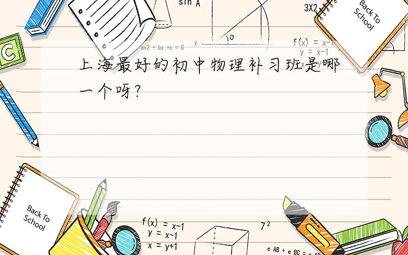 上海最好的初中物理补习班是哪一个呀?