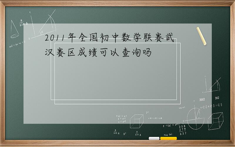 2011年全国初中数学联赛武汉赛区成绩可以查询吗
