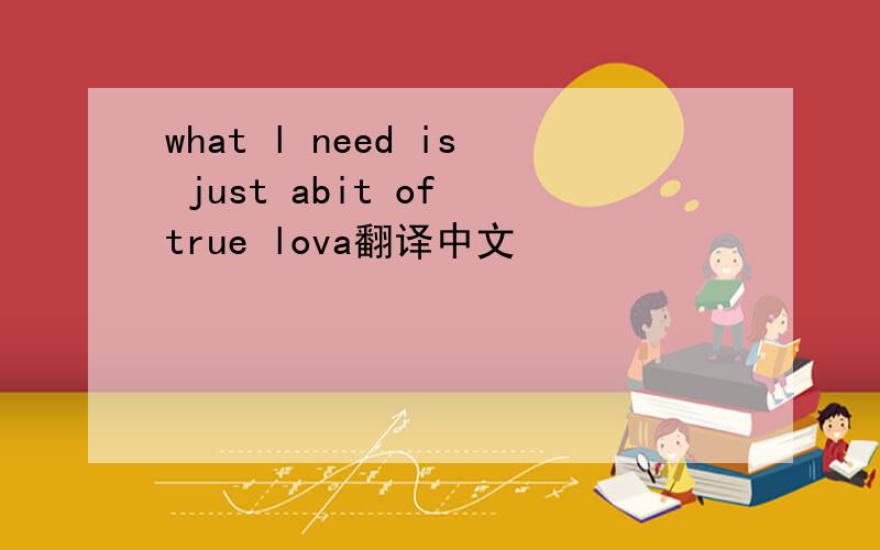 what l need is just abit of true lova翻译中文