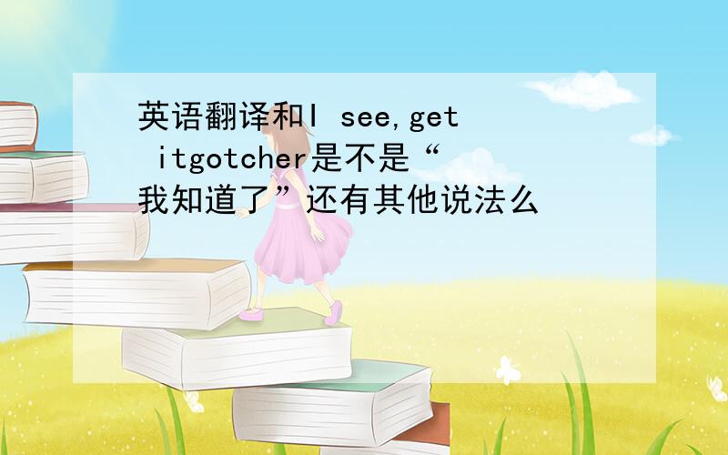 英语翻译和I see,get itgotcher是不是“我知道了”还有其他说法么