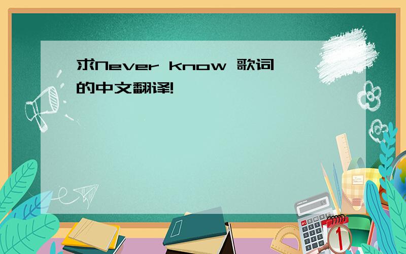 求Never know 歌词的中文翻译!