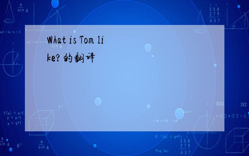 What is Tom like?的翻译