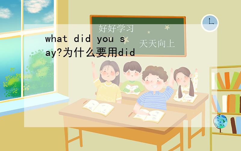 what did you say?为什么要用did