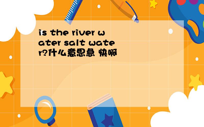 is the river water salt water?什么意思急 快啊