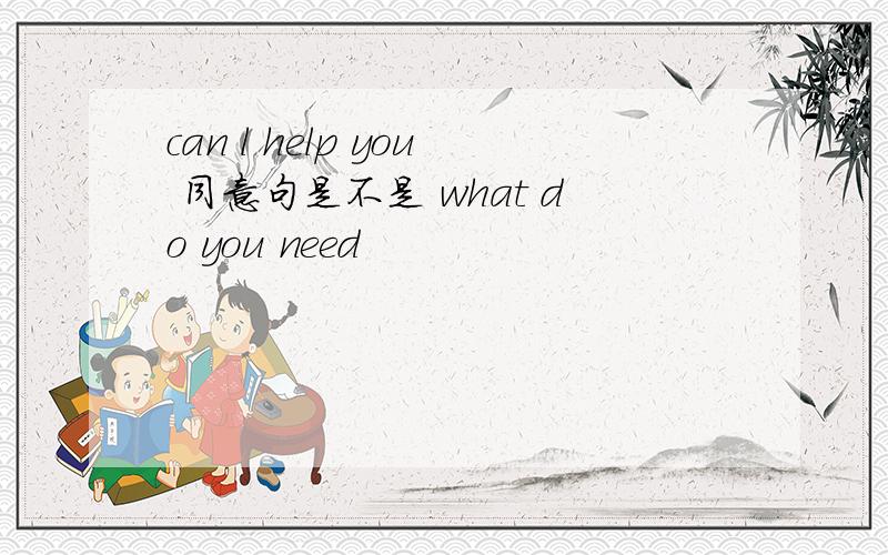 can l help you 同意句是不是 what do you need