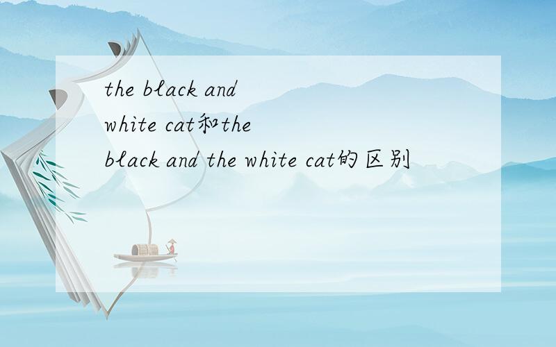 the black and white cat和the black and the white cat的区别