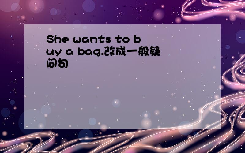 She wants to buy a bag.改成一般疑问句