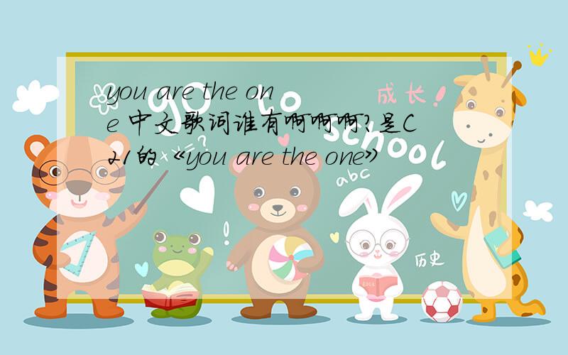 you are the one 中文歌词谁有啊啊啊?是C21的《you are the one》
