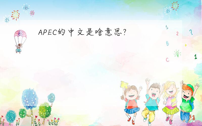 APEC的中文是啥意思?
