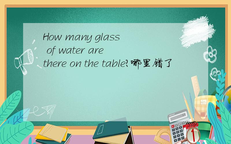 How many glass of water are there on the table?哪里错了