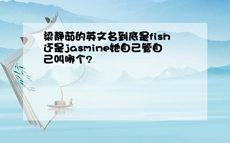 梁静茹的英文名到底是fish还是jasmine她自己管自己叫哪个?