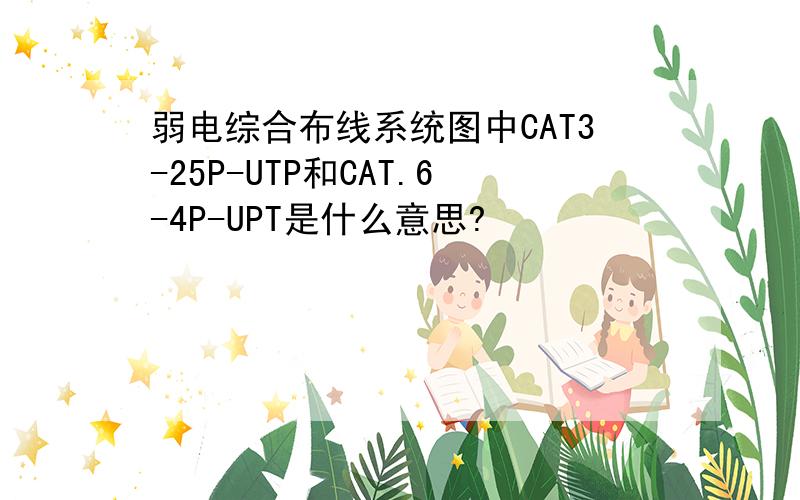 弱电综合布线系统图中CAT3-25P-UTP和CAT.6-4P-UPT是什么意思?
