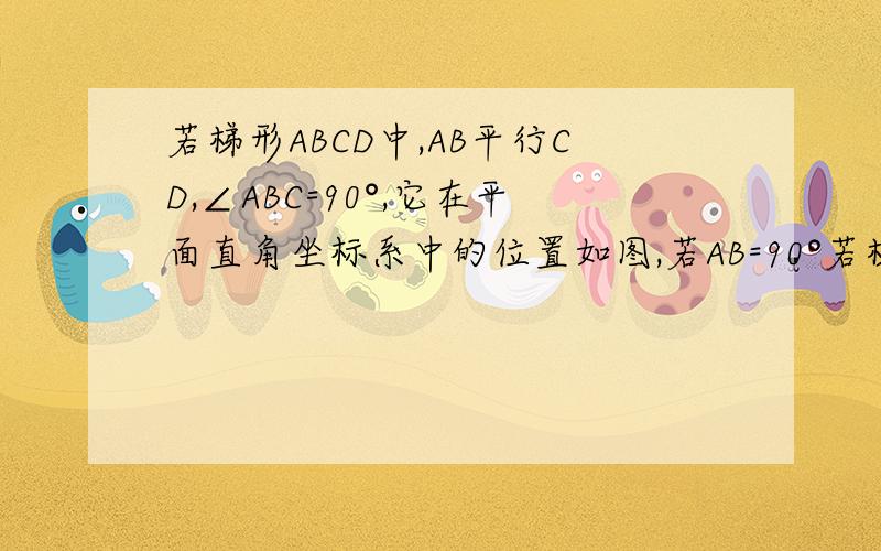 若梯形ABCD中,AB平行CD,∠ABC=90°,它在平面直角坐标系中的位置如图,若AB=90°若梯形ABCD中,AB平行CD,∠ABC=90°,它在平面直角坐标系中的位置如图,若AB=8,CD=6,BC=根号a,E是AB边上一动点,F在射线BC上,且∠
