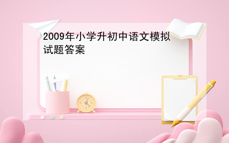 2009年小学升初中语文模拟试题答案