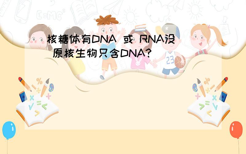 核糖体有DNA 或 RNA没 原核生物只含DNA?