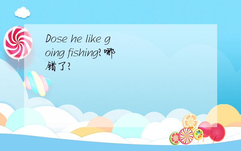 Dose he like going fishing?哪错了?