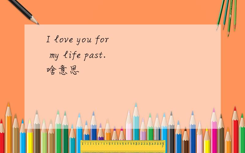 I love you for my life past.啥意思