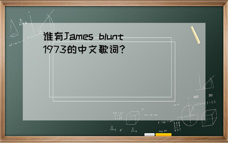 谁有James blunt 1973的中文歌词?